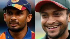 শ্রীলঙ্কার অধিনায়ক দাসুন শানাকা ও বাংলাদেশের অধিনায়ক সাকিব