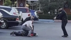 The suspect being arrested