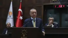 إردوغان خلال حديثه أمام البرلمان التركي الأربعاء