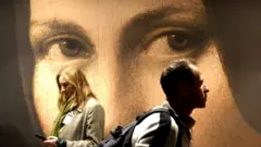 Reporters visit the Louvre museum in Paris, France, 22 October 2019