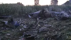 আন্তোনভ কার্গো বিমানের ধ্বংসাবশেষ।