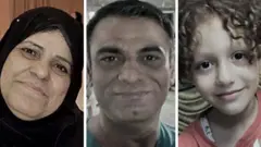 Composite image showing family album photos of Palestinians killed in the bombings in Gaza