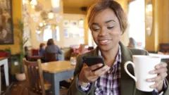 Women using her mobile