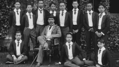 King Chulalongkorn of Siam, poses with the Crown Prince who was educated in Britain circa 1895