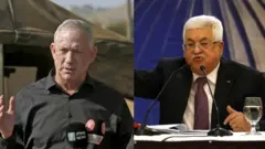 İsrail Savunma Bakanı Benny Gantz ve Filistin lideri Mahmud Abbas