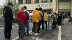 filas em Yiwu