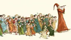 Ilustrasi si Peniup Seruling dari Hamelin