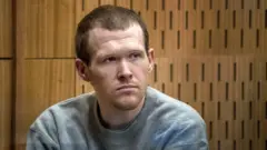 Brenton Tarrant during sentencing at the High Court in Christchurch
