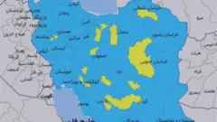 رنگ‌بندی شیوع کرونا در ایران