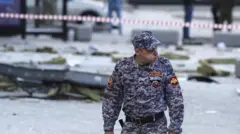 russian soldier at scene
