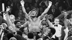 Leon Spinks after beating Muhammad Ali in 1978