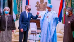 Aarẹ Muhammadu Buhari ati akọwe ọrọ okeere nilẹ Amẹrika, Antony Blinken