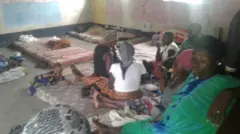 The school classroom in Uganda's Kasese district where Joseline is taking shelter
