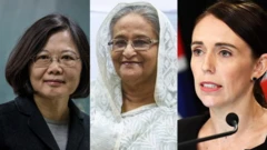 Jacinda Ardern ta New Zealand da Tsai Ing-wen ta Taiwan da Sheikh Hasina ta Bangladesh
