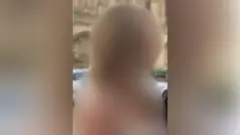 Picture of 'Jodie' - blurred, in front of King's College, Cambridge