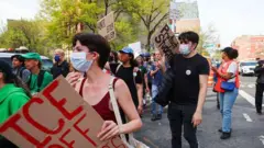 Protesto em universidade dos EUA