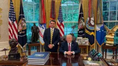 Flavio Bolsonaro e Donald Trump 