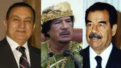 Hosni Mubarak, Muammar Gaddafi da Saddam Hossein