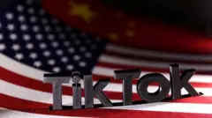 ቲክቶክ የሚል ፅሑፍ የአሜሪካ ባንዲራ ላይ 