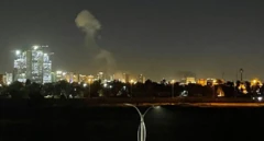 Àwòrán agbègbè tí ìkọlù náà ti wáyé pẹ̀lú èéfí lójú òfurufú