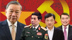 Từ trái qua: các ông Tô Lâm, Phan Văn Giang, Nguyễn Duy Ngọc, Lê Minh Hưng.