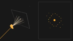 Ilustração mostra raio X passando por um cristal