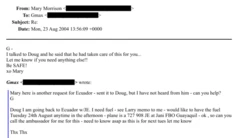 Emails mostram viagem de Epstein a Guaiaquil, Equador, na mesma data do concurso de Brunel