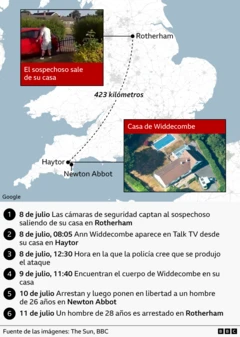 Gráfico de tiempo sobre la investigación del asesinato de Ann Widdecombe.