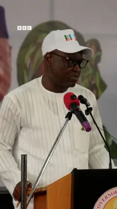 Govnor Oyebanji speaking to an audience