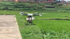 Drone itera umuti mu gishanga cya Rugende i Kigali
