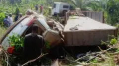 Aworan ọkọ naa nibudo ijamba ọhun