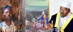 Aworan ẹni to n gbe eegun Oloolu ati Oba Abdulrasheed Adewale Akanbi, Oluwo ti ilu Iwo