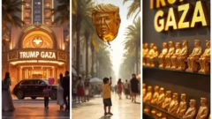 لقطات من فيديو "غزة ترامب" نشره الرئيس الأمريكي