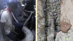 Nibi ti wọn ti n gbe baba naa jade.