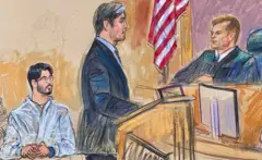 Shooting suspect Elias Rodriguez, 31, charged with two counts of first-degree murder in the shooting near the Capital Jewish Museum, is seated as Magistrate Judge Matthew Sharbaugh presides in U.S. District Court in Washington, D.C.,