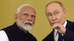 नरेंद्र मोदी और व्लादिमीर पुतिन