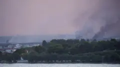 Дым над складом боеприпасов