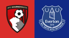 Bournemouth and Everton club badges
