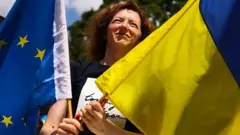 ЄС, Україна прапори