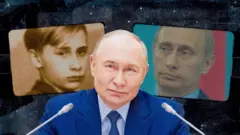 Ảnh thiết kế: 3 hình ảnh ông Putin từ trẻ tới già 