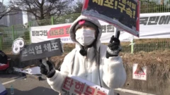 탄핵 찬성 집회에 참가한 시민