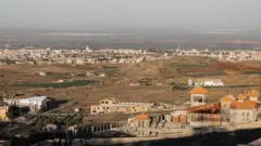 Vista aérea da cidade síria de Sweida