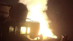 Пожар после американских ударов по целям в Иране