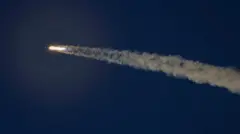 Networks of satellites, like SpaceX's Starlink being delivered into orbit on the rocket pictures, could be vulnerable to disruption