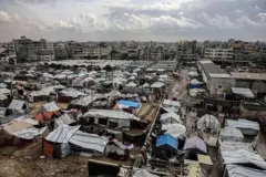 Campo de desplazados en Gaza