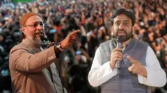 असदुद्दीन ओवैसी और अमानतुल्लाह ख़ान की तस्वीर