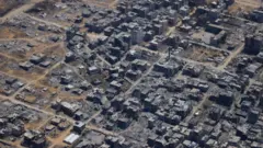 Imagen aérea de Gaza tomada el 6 de agosto de 2025