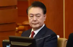 헌법재판소 탄핵심판 변론기일에 참석한 윤석열 대통령