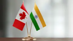 भारत और कनाडा के झंडे