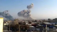 دود ناشی از انفجار در افق شهر